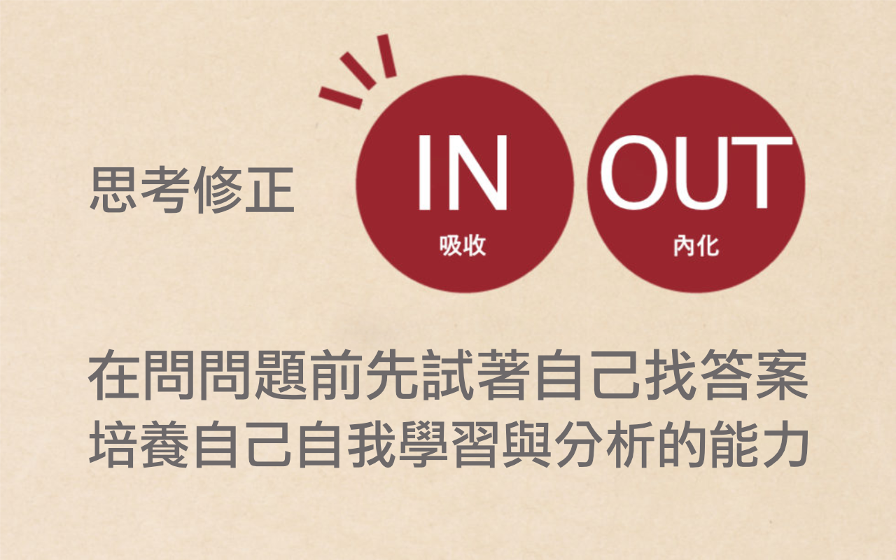 新的一年 試著給自己一些新目標;例如在問問題前先試著自己找答案,培養自己自我學習與分析的能力